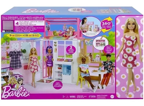 Jogo de mesa c/ quatro cadeiras p boneca Barbie