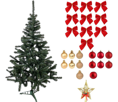 Árvore De Natal Completa Premium Decorada 90cm C/ Enfeite