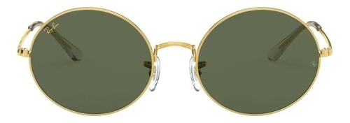 Óculos de sol Ray-Ban I-Shape Oval 1970 Legend Standard armação de metal cor polished gold, lente green de cristal clássica, haste polished gold de metal - RB1970