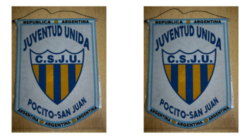 Banderin Mediano 27cm Juventud Unida Pocito San Juan