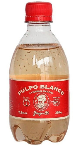 Gaseosa Pulpo Blanco Ginger Ale Bebida Tonica 350ml X1 Unid