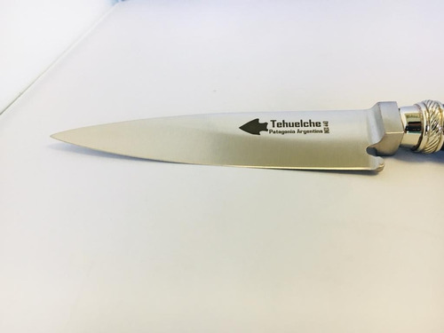 Imagen 4 de 5 de Cuchillo Artesanal Tehuelche 12,5 Cm/acero Inox 440 Y Alpaca