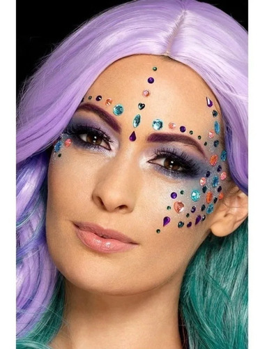 Imagen 2 de 10 de Gemas Autoadhesivas Rostro Cuerpo Strass Brillos Piedras