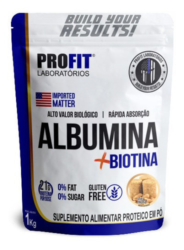 Albumina Refil + Biotina - 1kg - Profit Labs Sabor Sem sabor