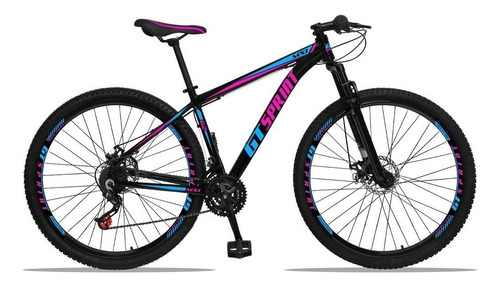 Bicicleta  de passeio GT Sprint MX1 alumínio suspensão aro 29 17" 21v freios de disco mecânico cor azul/rosa