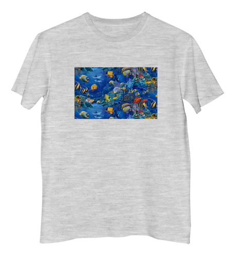 Remera Niño Pez Cardumen Fondo Oceano Profundo M2