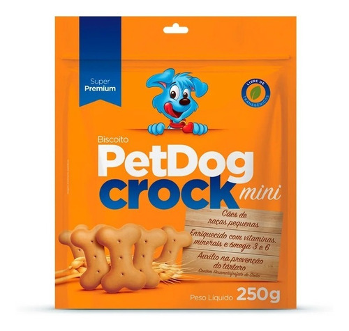 Biscoito Para Cães Petdog Crock Sabores 250g