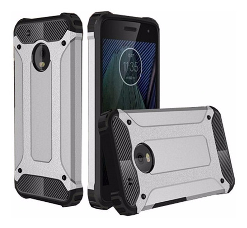 Case Protector Tough Armor Tech Plateado Motorola Moto G5