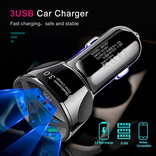 Cargador Auto 12v Qualcomm 3.0 Carga Rapida Quick Charge