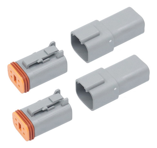 2 Piezas Dt04-4p/dt06-4s Con Conector Impermeable De Cobre P