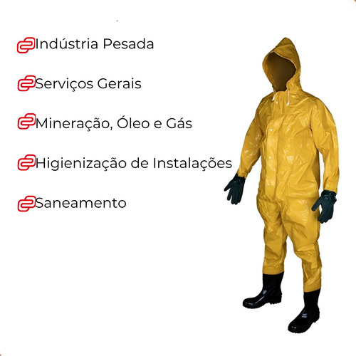 Macacão De Saneamento Pvc Com Bota E Luva Acoplada Trevira