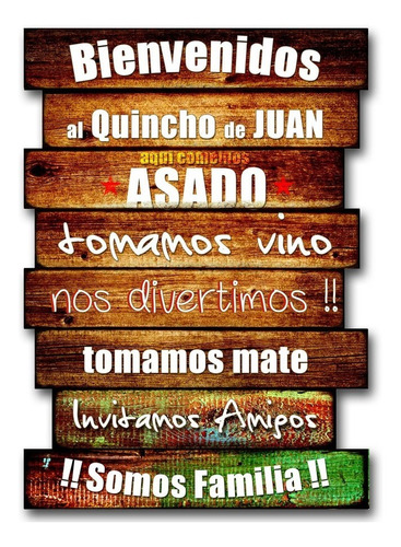 Cartel Personalizado Quincho