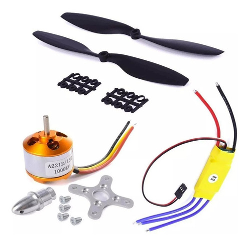 Kit Motor A2212 1000kv + Esc-30a + 2 Helices 1045 Propelas
