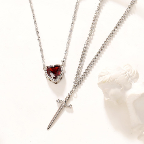 Collares De Amistad Espada Y Corazón Para Mujer San Valentín