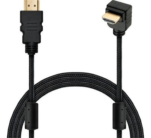 Cabo Hdmi L 90 Graus 5m Blindado 2.0 Ethernet 5 Metros 4k 3d