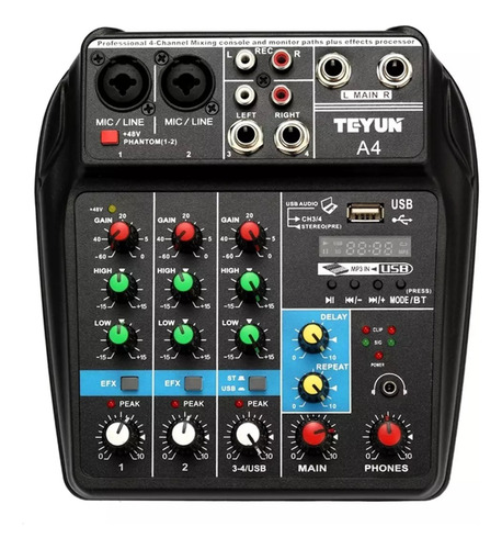 Consola Mixer Bluetooth Phantom Power Usb Streaming Podcast