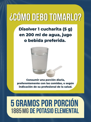 Fórmula Vital Potasio 100g | Electrolitos | 1885 Mg/serv Cc Naranja