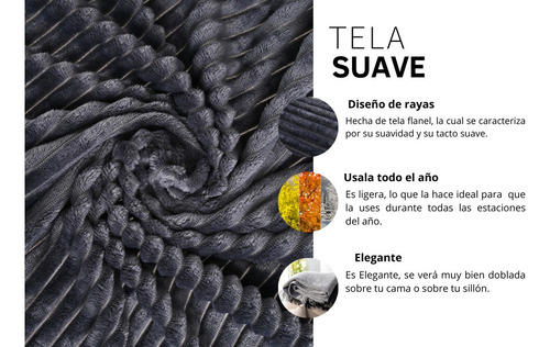 Cobija Suave Polar Frazada Palassi Oferton Color Gris Oscuro Textura