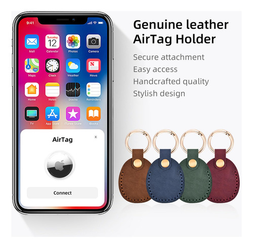 Paq 4 Fundas De Cuero Para Airtag De Apple Funda Para Airtag