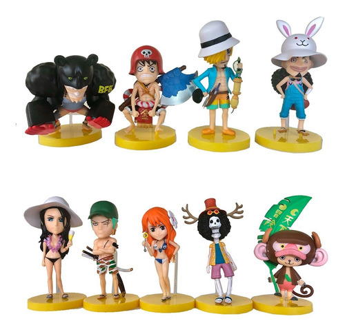 One Piece Set 8 Figuras Luffy Nami Zoro Sanji