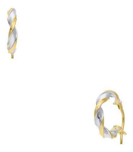 Arracadas Bizzarro Oro Bicolor Espiral Chica 14k-or90307yw