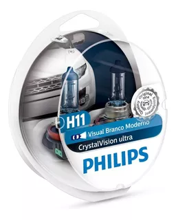 Kit 2 Lámparas H11 Philips Crystal Vision Ultra + 2 W5w 12v