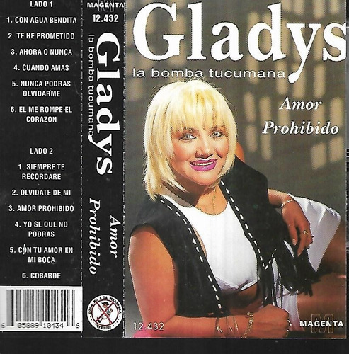 Gladys La Bomba Aldum Amor Prohibido Sello Magenta Cassette