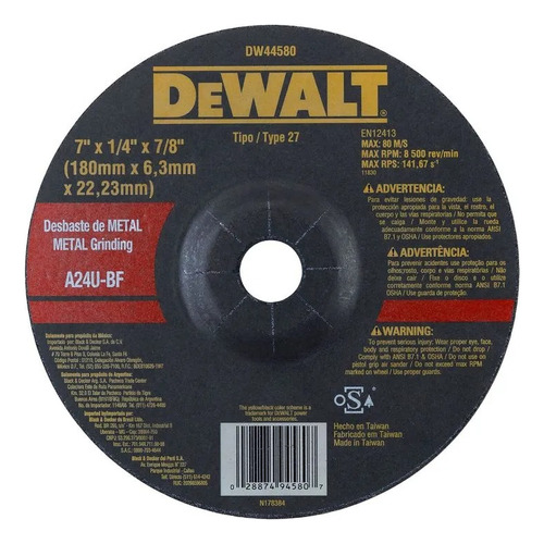 Disco Desbaste 7  Dewalt Dw44580