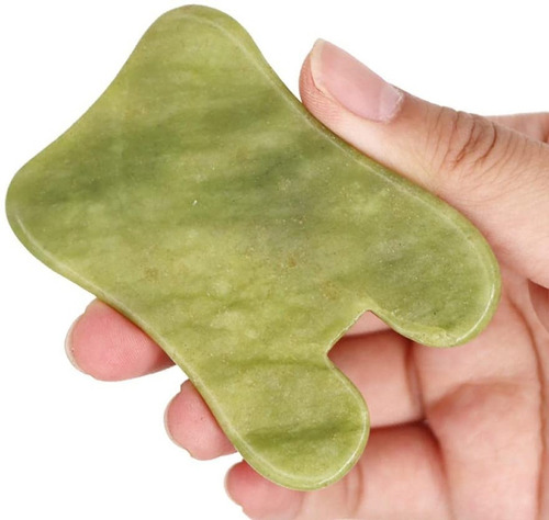 Imagen 1 de 6 de Piedra Guasha Jade Natural Placa Para Masaje Facial Crazy Sh