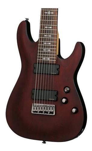 Imagen 2 de 4 de Guitarra eléctrica Schecter Omen-8 de tilo walnut satin brillante con diapasón de palo de rosa