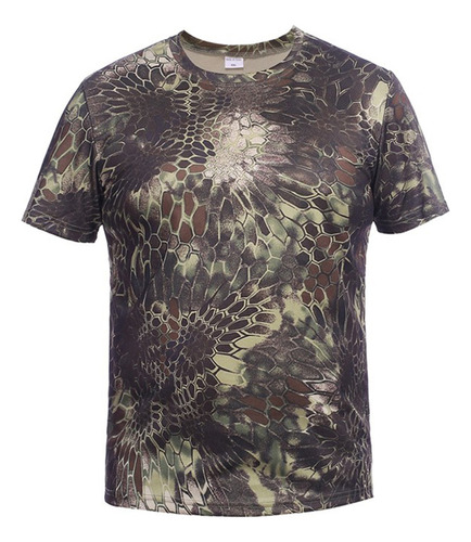 Camiseta De Manga Corta De Camuflaje Transpirable Para