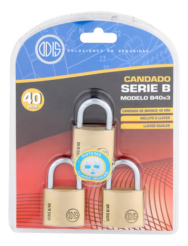 Set De Candados B40 Con Llaves