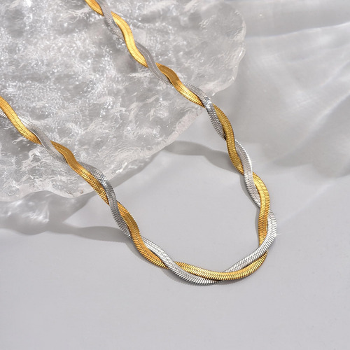 Collar De Cadena De Serpiente De Espiga De Oro Mauzew Para M