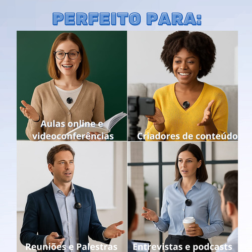 Microfone Lapela J6 Profissional Sem Fio Lightning Ios