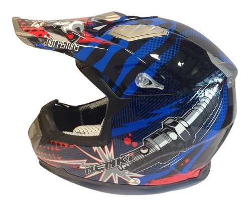 Casco Nenki Nk-315 Cross Diseño Bujia Varios Colores