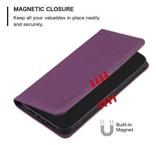 Funda Tipo Cartera Con Ranura Para Tarjetas De Piel Abatible