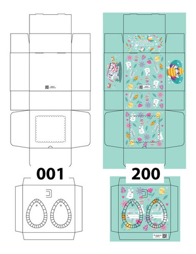 Caja Para Dos Medio Huevo Pascua Con Cuchara - Blanca X 25 U