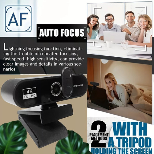 4k Webcam Câmera Para Computador Notebook Com Suporte