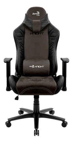 Cadeira de escritório AeroCool Knight gamer ergonômica  iron black com estofado de couro sintético y camurça