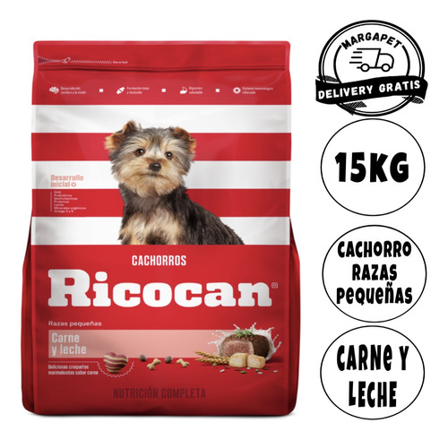 Ricocan Carne Y Leche Cachorro Razas Pequeñas, 15 Kg.