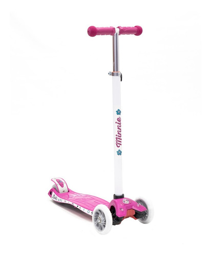 Monopatin Scooter Minnie/mickey Rosa/rojo 4 Ruedas Luz 