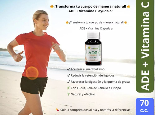 Ade Gotas + Vitamina C (adelgazante) Cola De Caballo/hisopo Natural