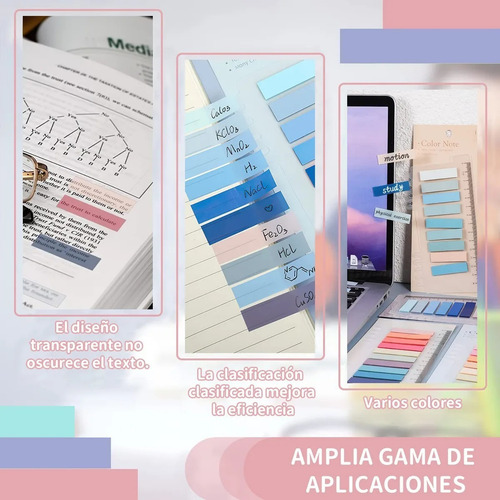 6 Set 1200 Piezas Notas Adhesivas, Tipo Post It 60 Colores