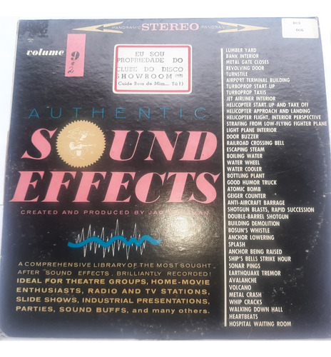 Authentic Sound Effects Volume 9 - Produced Jac Holzman Lp (Usado)