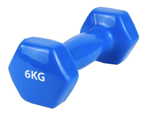 Mancuerna De Goma 6kg Pesa Ejercicio Aeróbica Azul Fitness