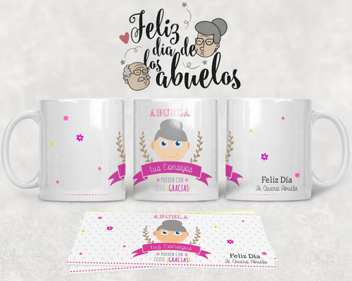 Diseños Plantillas Para Tazas Día De Los Abuelos Sublimar P2