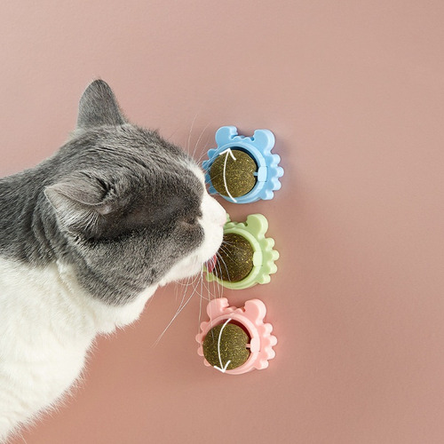 Bola de pelota Catnip Cat Herb Ball Lambe, interactiva, color azul cangrejo