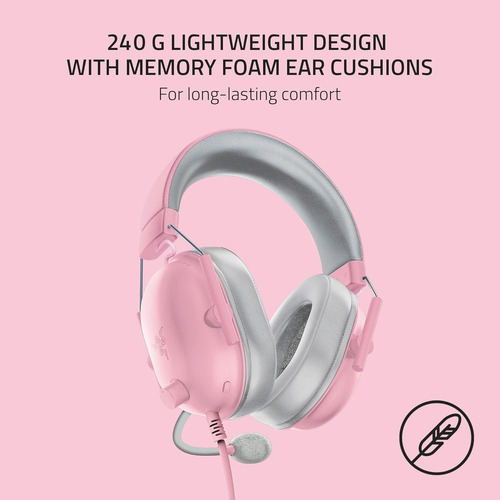 Audífonos Razer Blackshark V2 X Rosa Quartz Multiplataforma