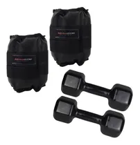 Comprar Kit Halter Sextavado Emborrachado 5kg + Par Caneleiras 3kg