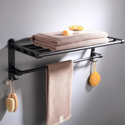 Toallero De Aluminio Con De Barras Para Toallas De , Negro